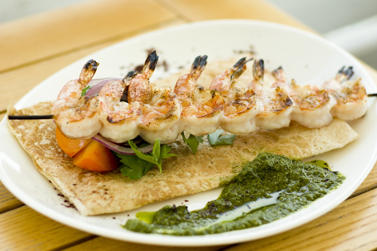 A plate of prawns